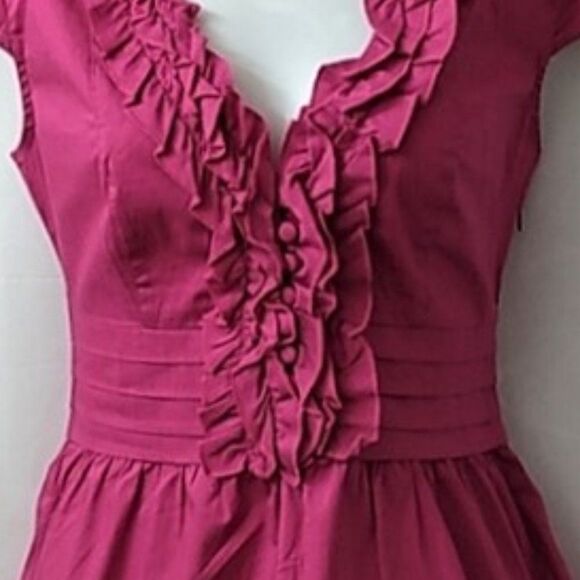 Rampage Women's Magenta Cap Sleeve Ruffled Peplum Blouse Size Medium NWT - Picture 4 of 14